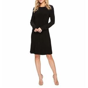 Womens Norma Kamali Black Shirt Dress Size L EUC!